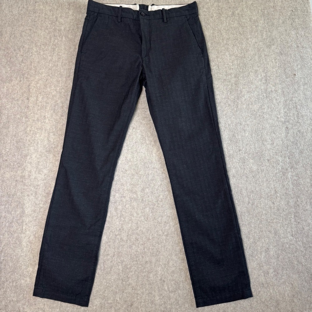 Levi Strauss Wool Blend Chino Pants Mens 32x34 Grey Slim Herringbone Trousers